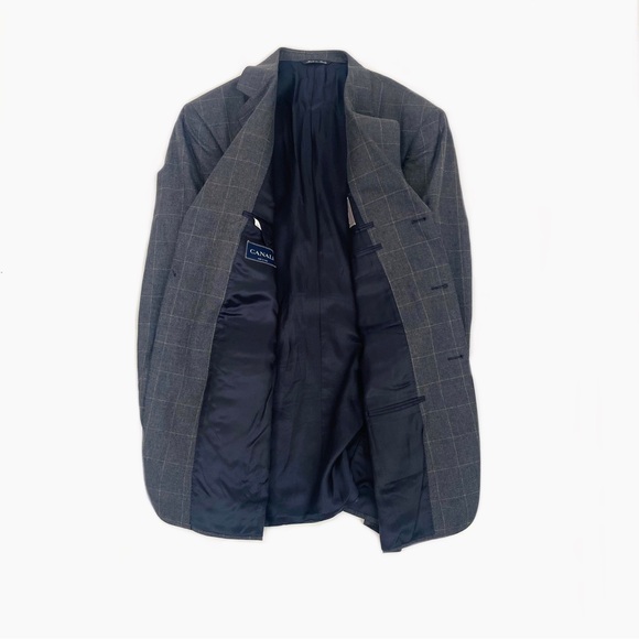 Canali Textured Windowpane Sport Jacket 42L - Picture 5 of 12